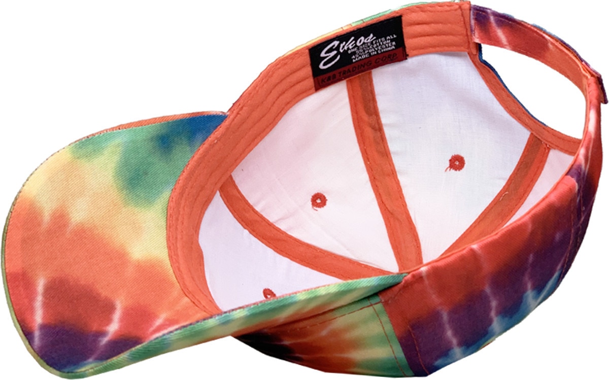 Tiedye Low Profile Baseball Caps Inside Turned Over View